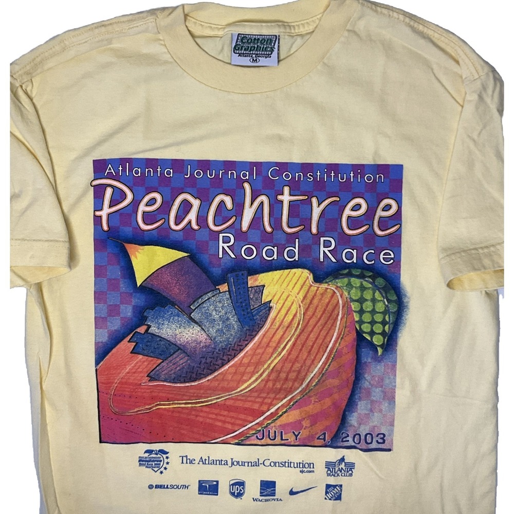 Vintage 2003 Peachtree Road Race Shirt Sz M  Atlanta Marathon Nike Bellsouth Y2K